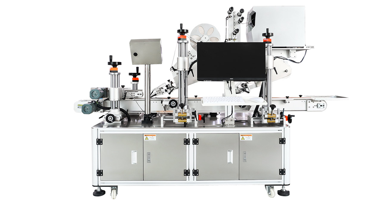Cache Printing Dual Label Applicator Corner Labeling Machine