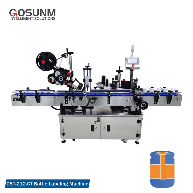 Flat Labeling with Corner Labeling + Round Bottle Positioning Labeling Machine