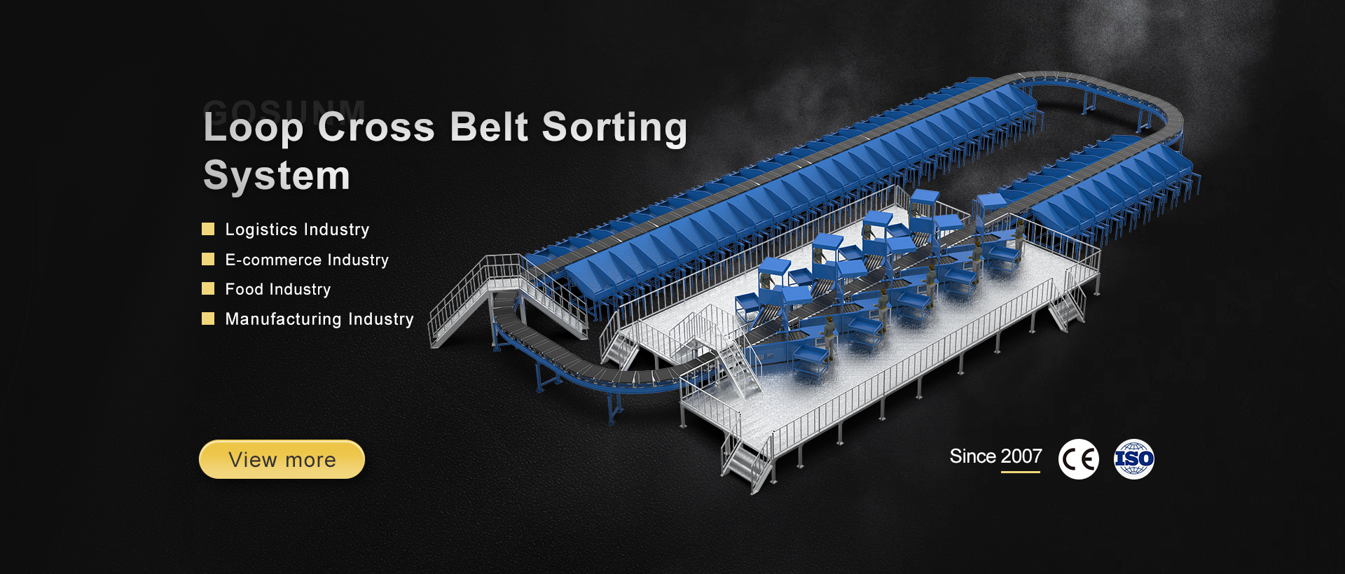 Loop cross belt sorting system