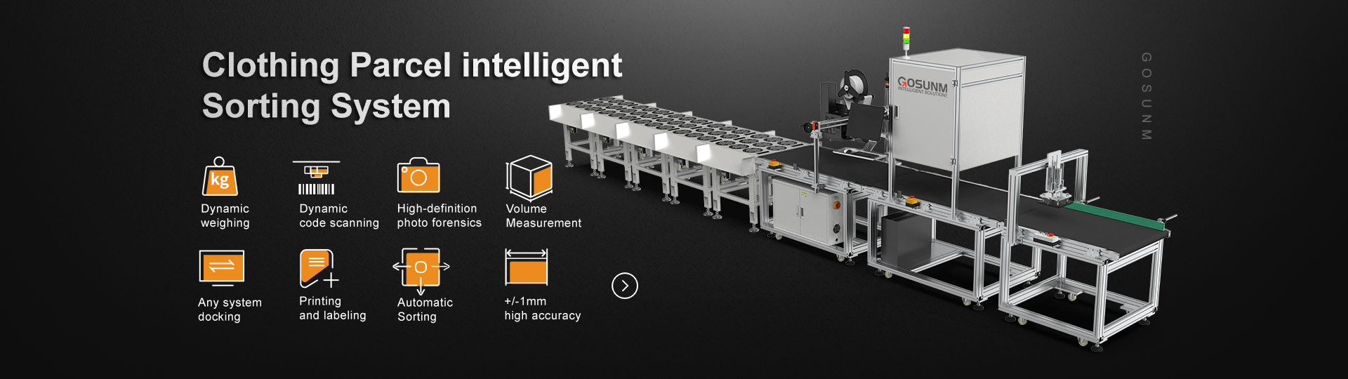 clothing parcel sorting system